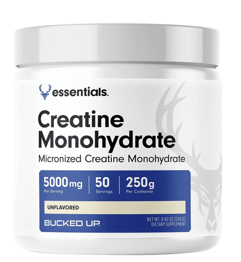 Bucked Up Essentials Creatine Monohydrate, Enhances Muscle Performance, Unflavored, 50 Servings