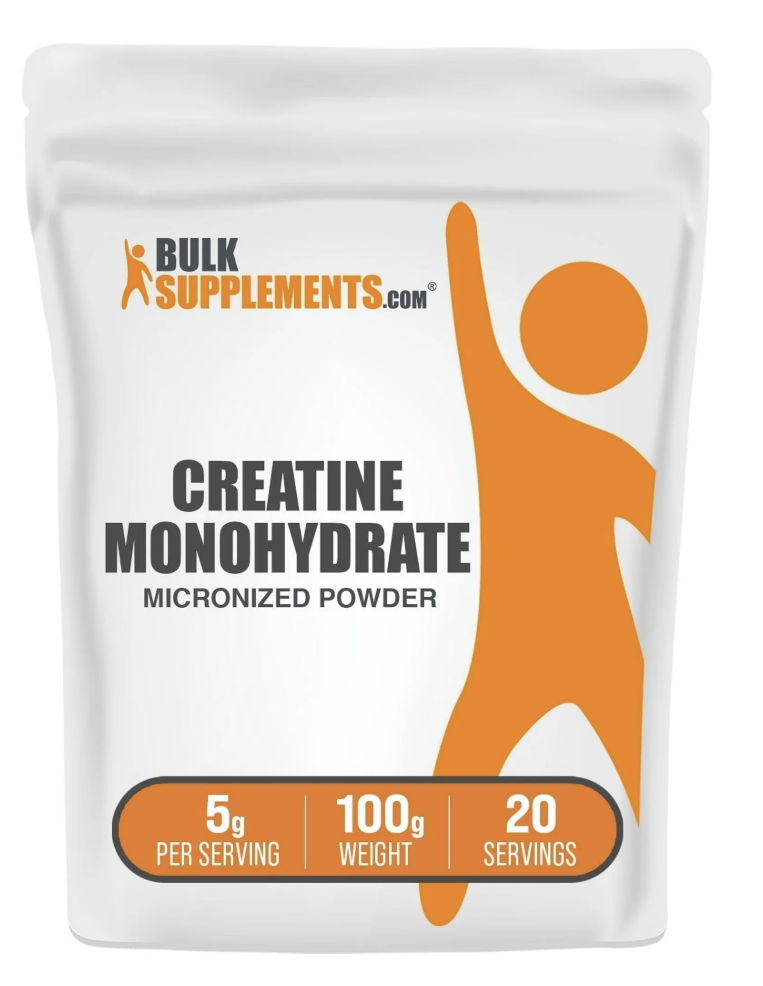 BulkSupplements Creatine Monohydrate Powder - Micronized, 5g per Serving, 100g (3.5 oz) - 20 Servings