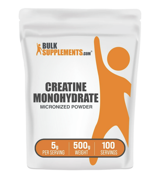 BulkSupplements® Creatine Monohydrate Powder, Cognitive Support, 500g, Unflavored