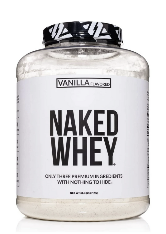 NAKED Whey Vanilla  Protein - All Natural Grass Fed Whey Protein Powder + Coconut Sugar- 5Lb Bulk, GMO-Free, Soy Free, Gluten Free. Aid Muscle Recovery - 61 Servings