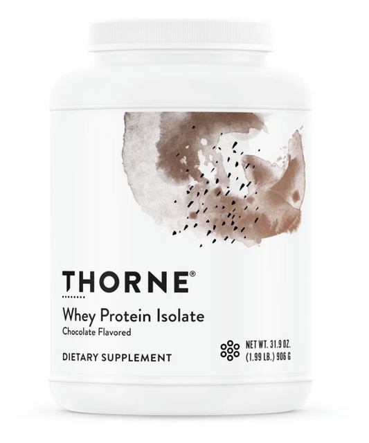 Thorne Whey Protein Isolate, 21 grams of Easy-to-Digest Whey Protein Powder, NSF Certified for Sport, Chocolate Flavored, 31.9 Ounces, 30 servings