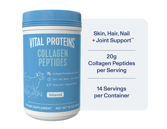 Vital Proteins Collagen Peptides Powder Supplement for Hair, Skin and Nails, Unflavored, 10 oz