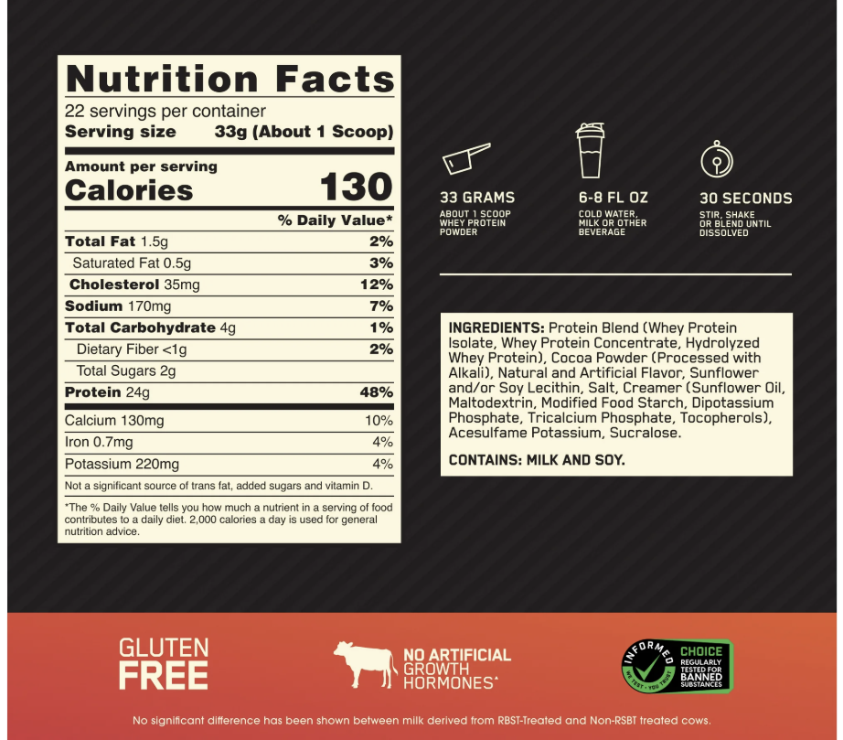 Optimum Nutrition Gold Standard whey