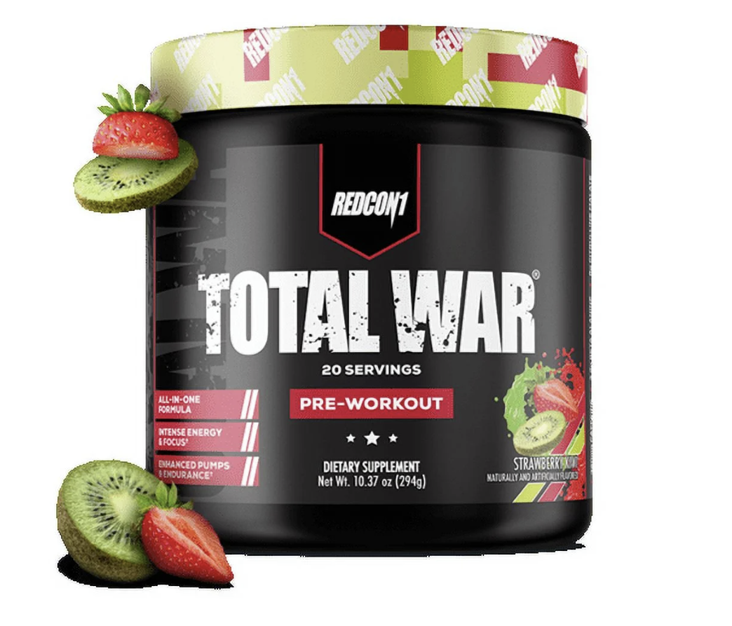 REDCON1 Total War Pre Workout Powder, Primetime Punch, Beta Alanine, Citrulline Malate, 20 Servings