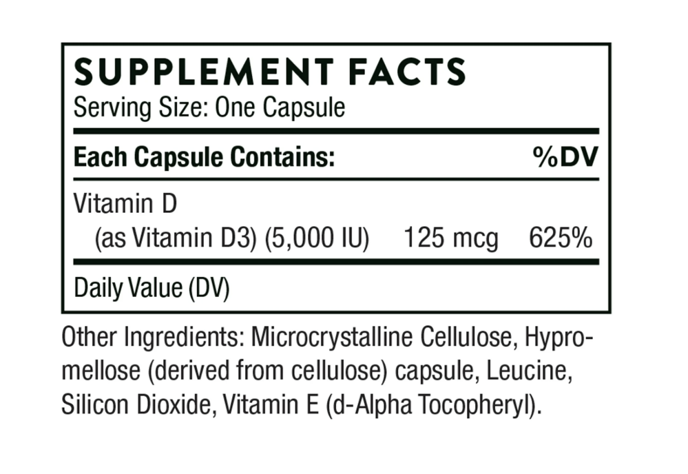 Thorne Vitamin D-5000 NSF 60 caps